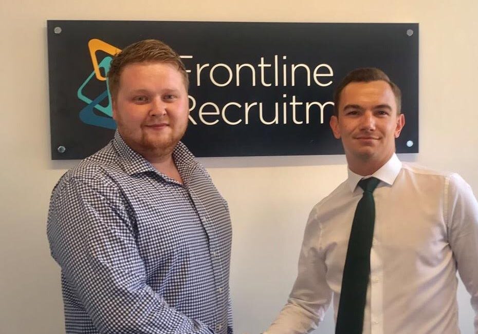 Adam Riley Leicester Ton Hartree (left) welcoming Adam Riley